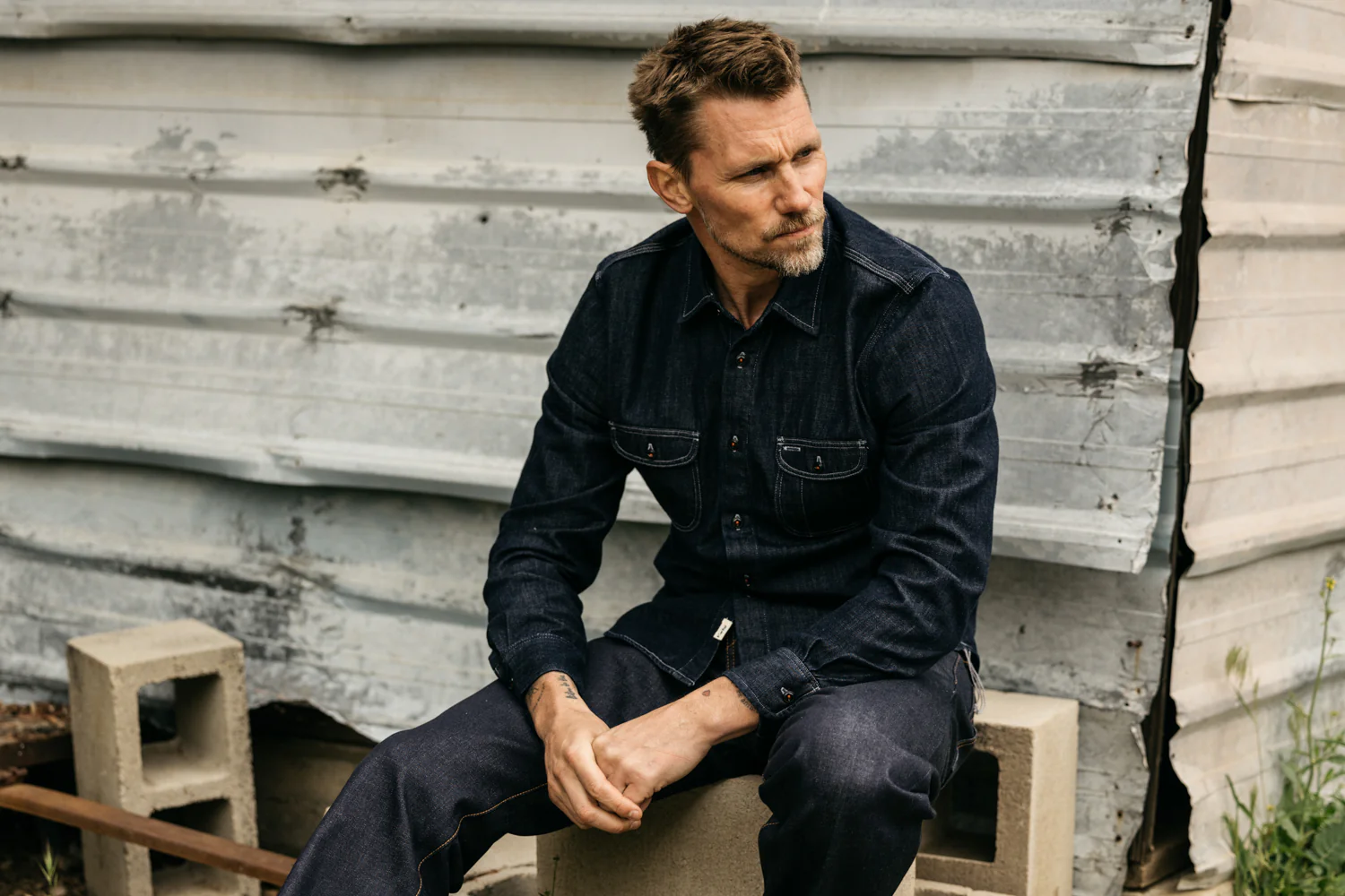 The Brace Shirt 7oz Denim - Indigo - Image 2