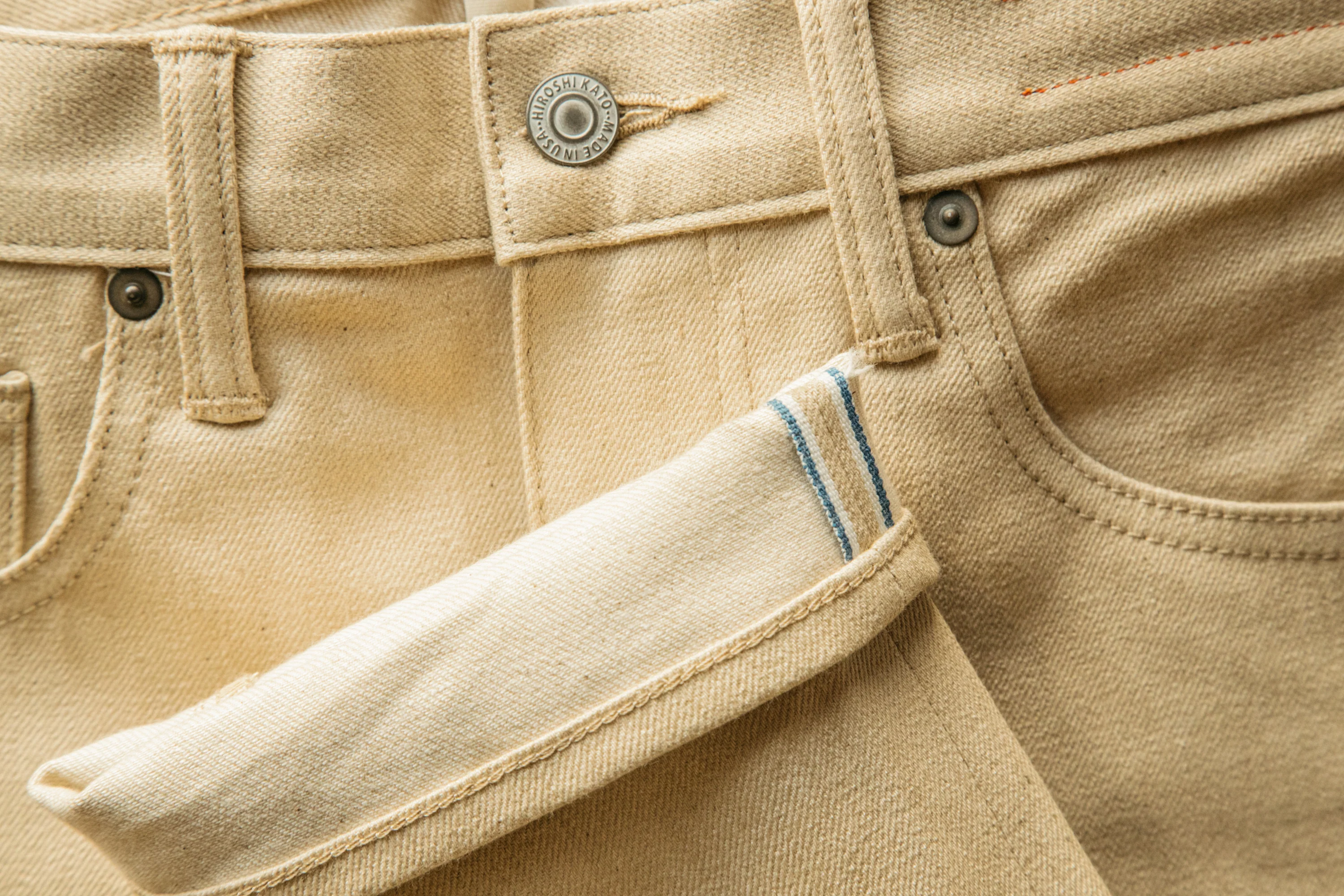 The Pen Slim - Beige Raw 10.5oz Selvedge - Image 3