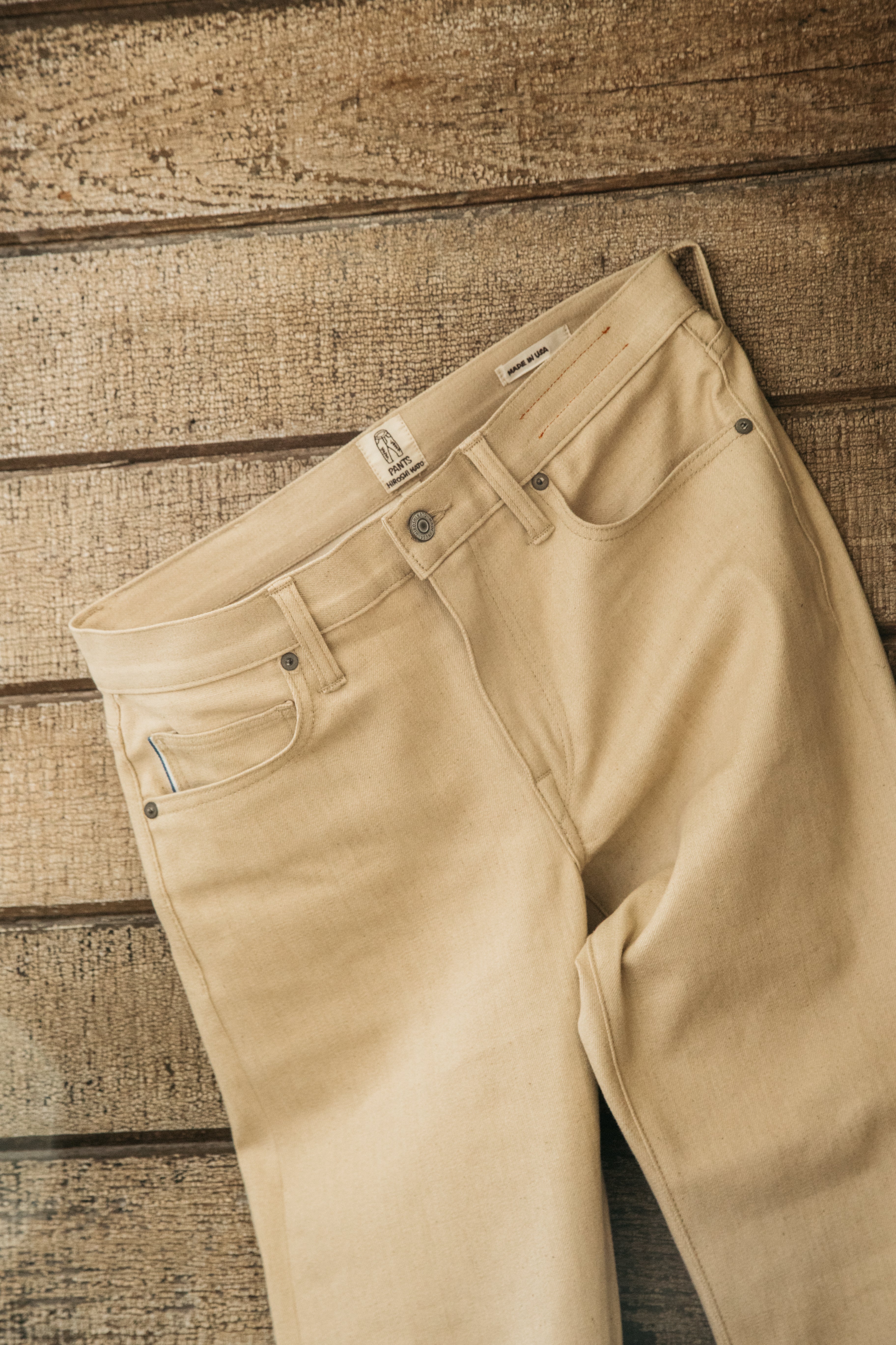 The Pen Slim - Beige Raw 10.5oz Selvedge - Image 4